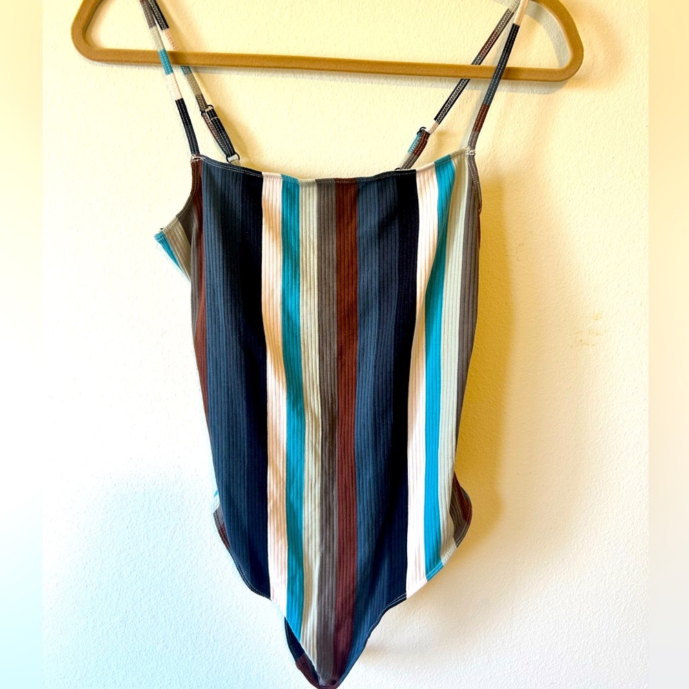Urban Outfitters  Ribbed Striped Bodysuit Multicolor